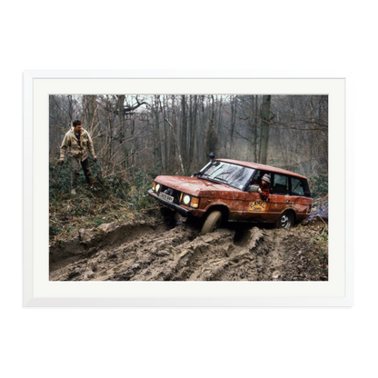 Camel Trophy Training Framed Print White XXL