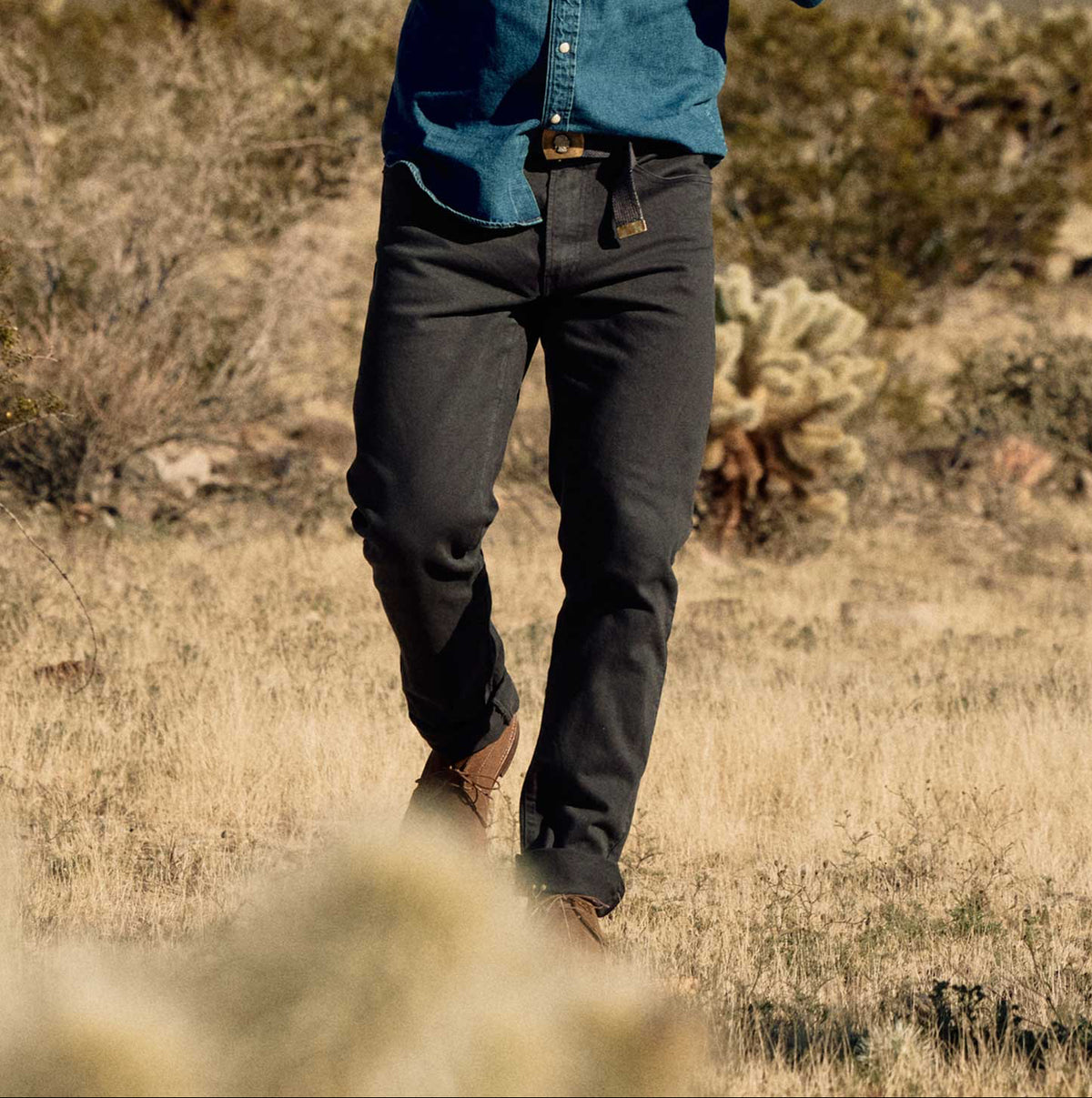 Rivay Wade Garment Dyed Washed Black Five Pocket Pant