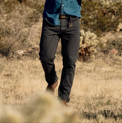 Rivay Wade Garment Dyed Washed Black Five Pocket Pant