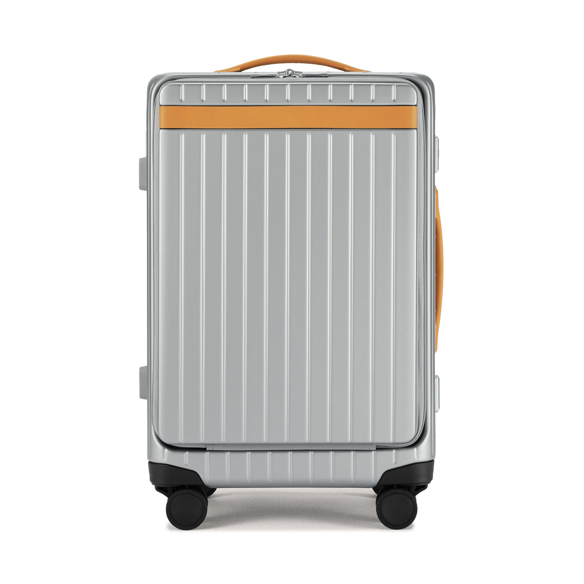 Carl Friedrik The Carry On X Hybrid Suitcase Silver Tan