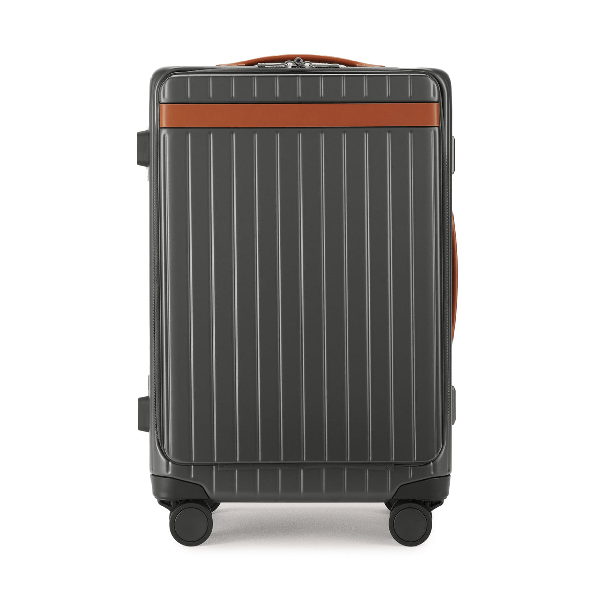 Carl Friedrik The Carry On X Hybrid Suitcase Grey Cognac