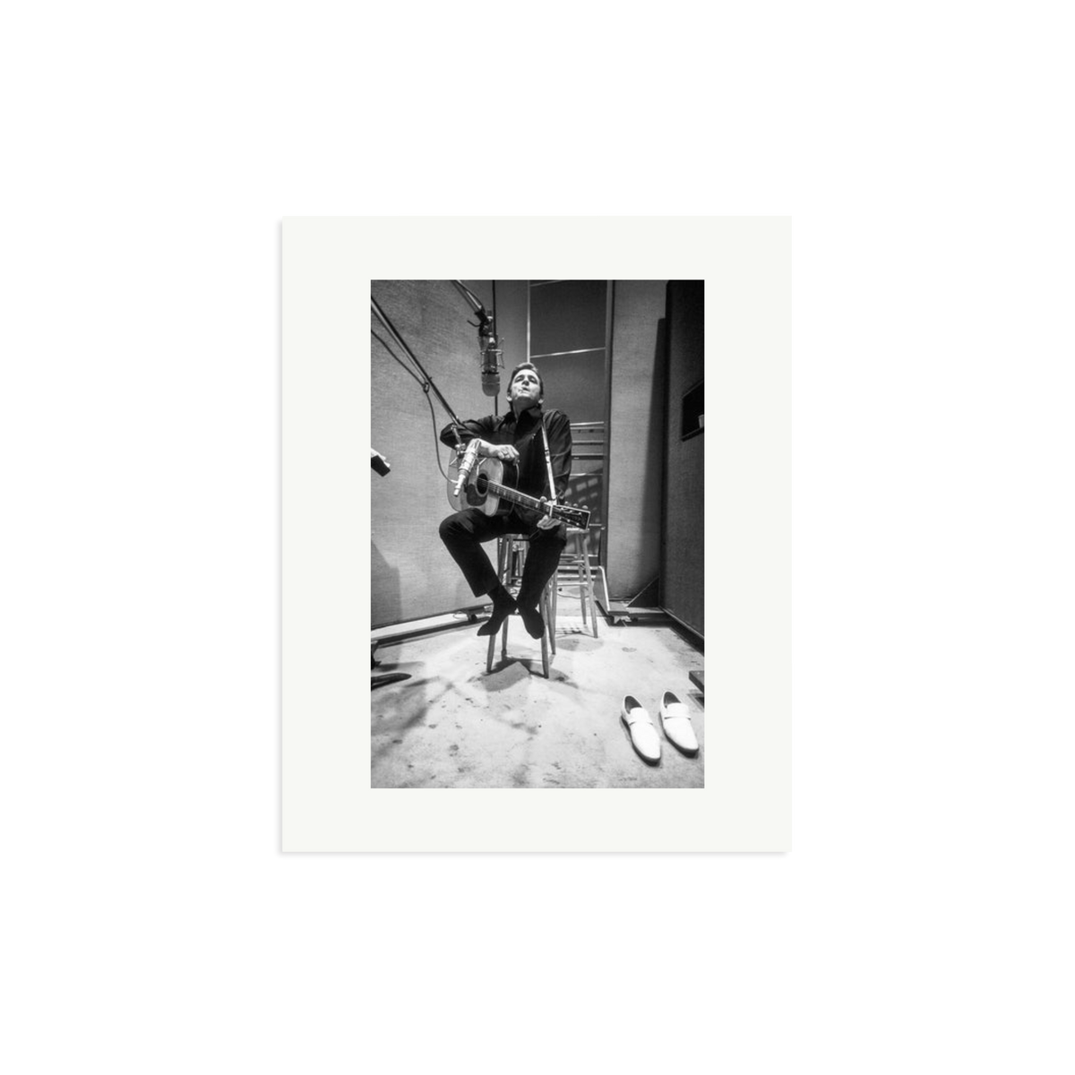 Johnny Cash in the Studio Framed Print Print Only Medium