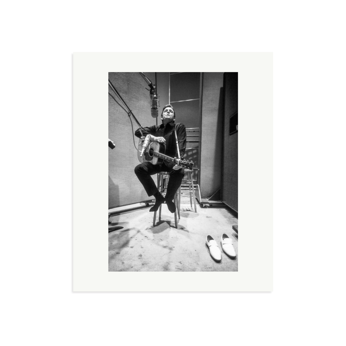 Johnny Cash in the Studio Framed Print Print Only Large