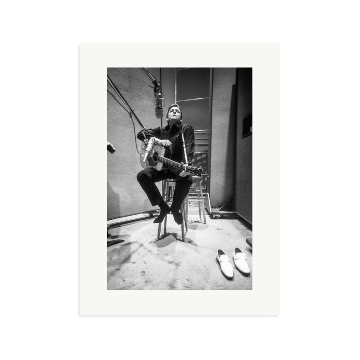 Johnny Cash in the Studio Framed Print Print Only XL