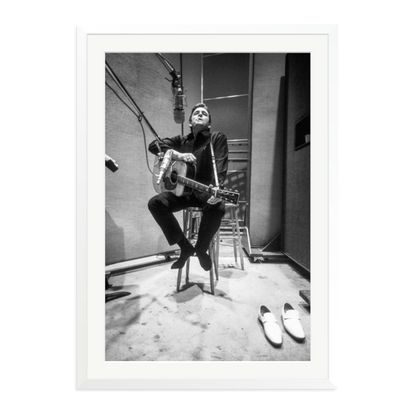 Johnny Cash in the Studio Framed Print White XXL