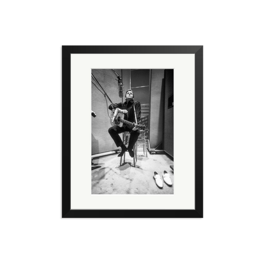 Johnny Cash in the Studio Framed Print Black Medium