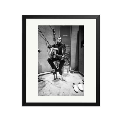 Johnny Cash in the Studio Framed Print Black Large