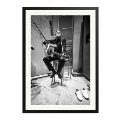 Johnny Cash in the Studio Framed Print Black XXL