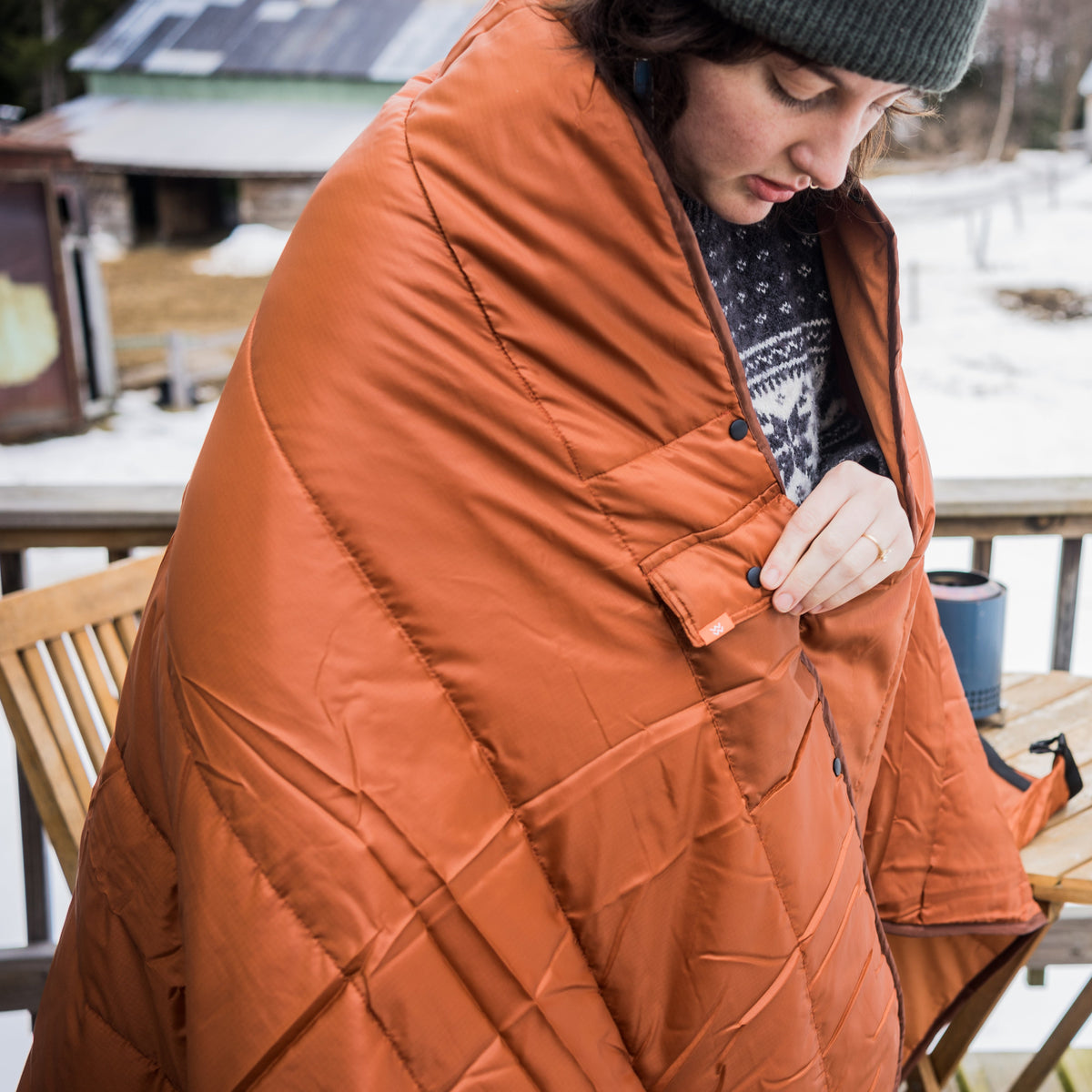 Wren Puffy Blanket Poncho