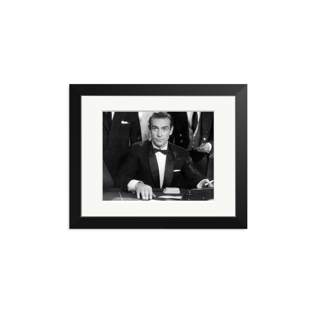 Sean Connery as Bond in Dr No Framed Print Black Small