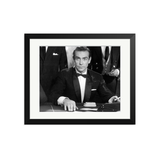 Sean Connery as Bond in Dr No Framed Print Black Medium