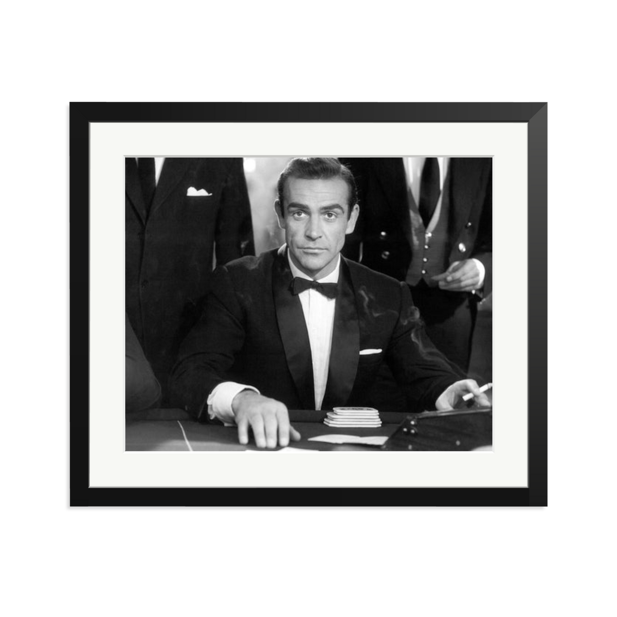 Sean Connery as Bond in Dr No Framed Print Black Large