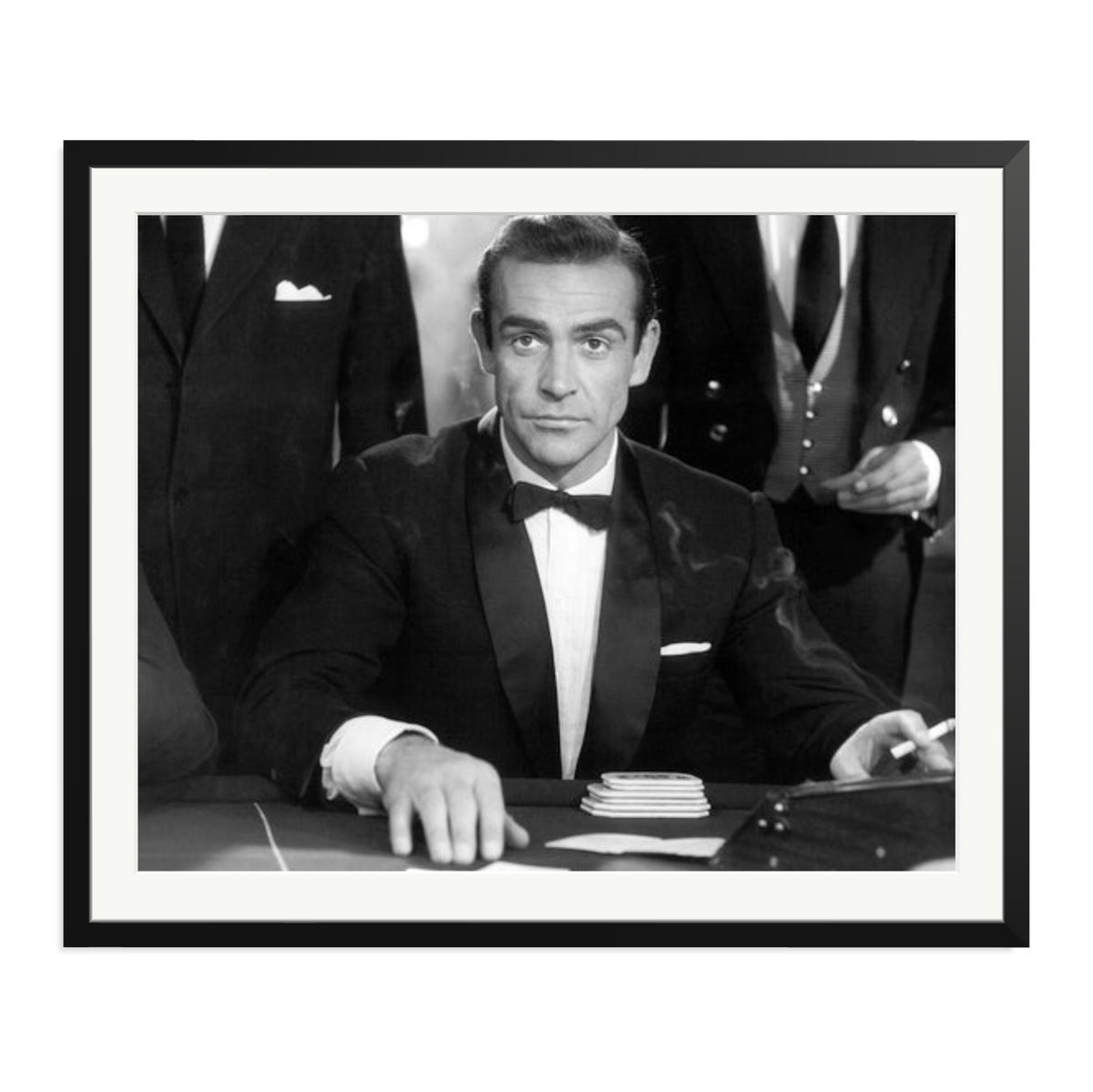 Sean Connery as Bond in Dr No Framed Print Black XXL