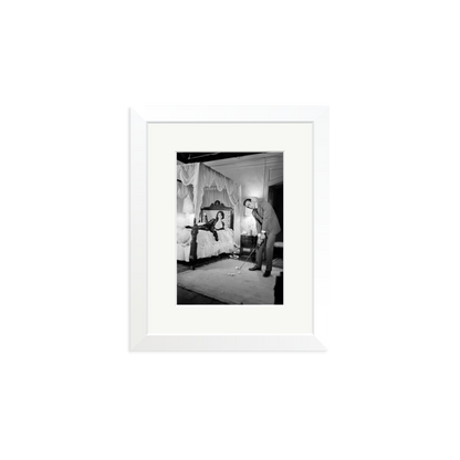 Connery, Golf on Set Framed Print White Small