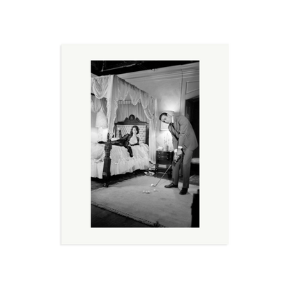 Connery, Golf on Set Framed Print Print Only Large