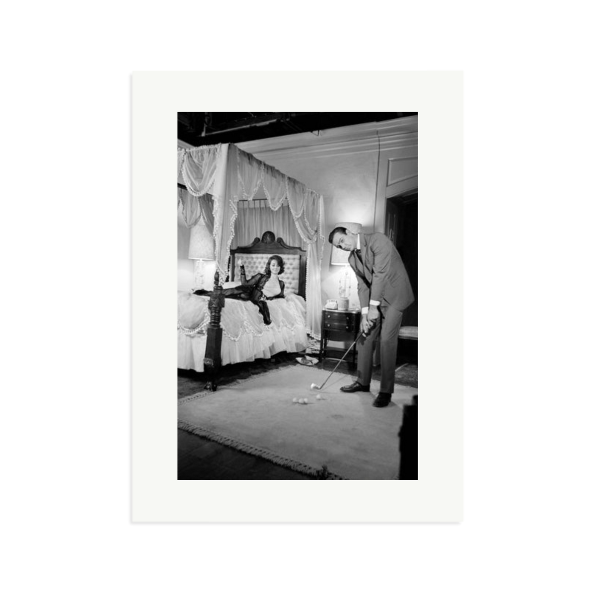 Connery, Golf on Set Framed Print Print Only XL