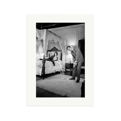 Connery, Golf on Set Framed Print Print Only XL