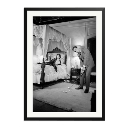 Connery, Golf on Set Framed Print Black XXL