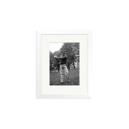 Sean Connery Plays Golf Framed Print White Small