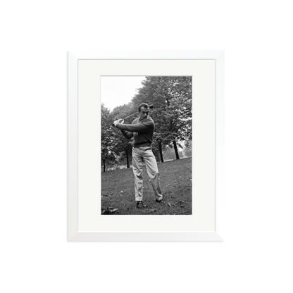 Sean Connery Plays Golf Framed Print White Medium