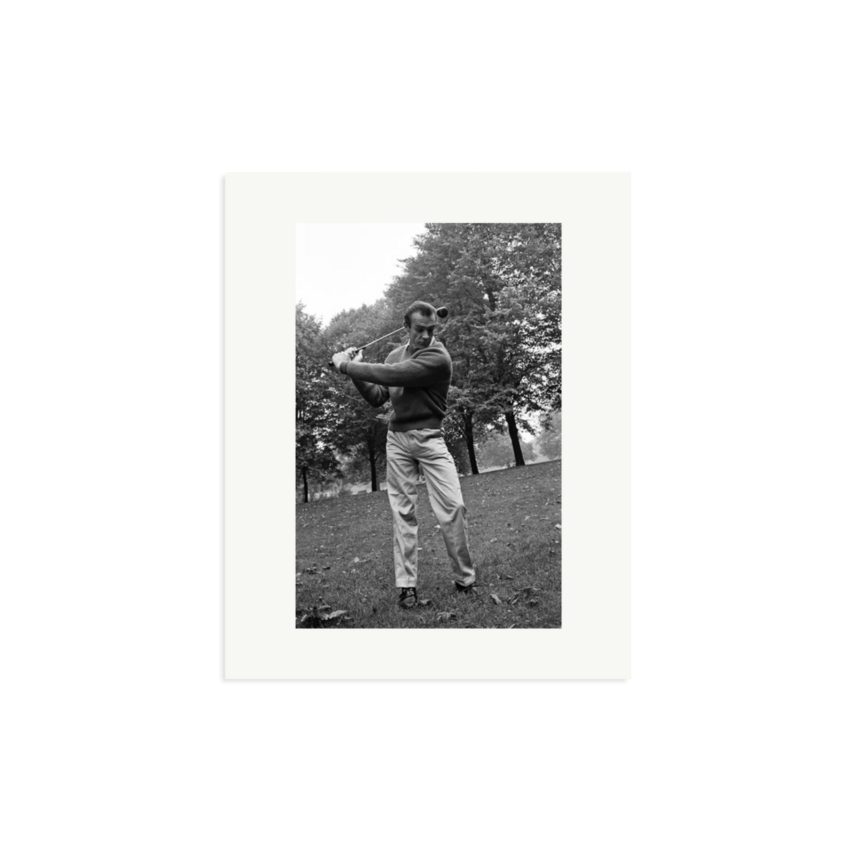 Sean Connery Plays Golf Framed Print Print Only Medium