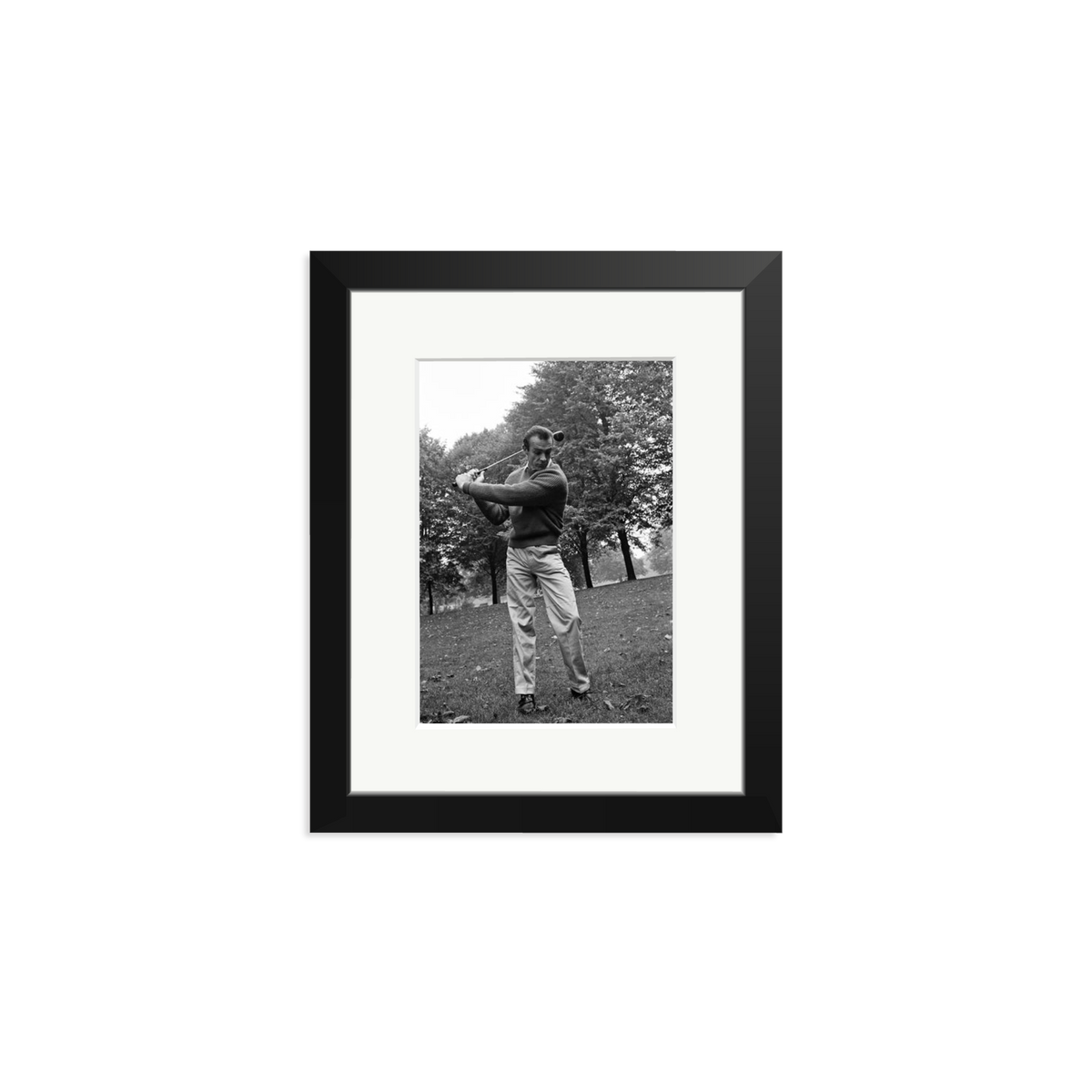 Sean Connery Plays Golf Framed Print Black Small