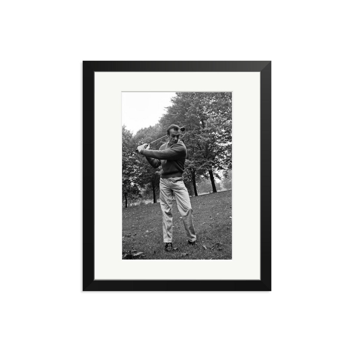 Sean Connery Plays Golf Framed Print Black Medium