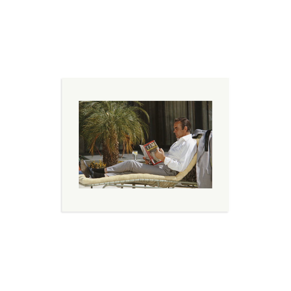 Sean Connery Lounging Framed Print Print Only Medium