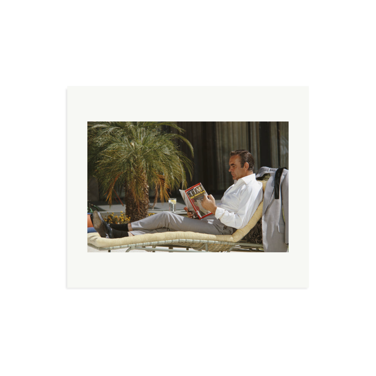 Sean Connery Lounging Framed Print Print Only Large