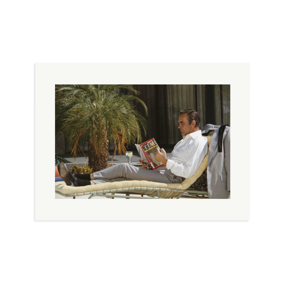 Sean Connery Lounging Framed Print Print Only XL
