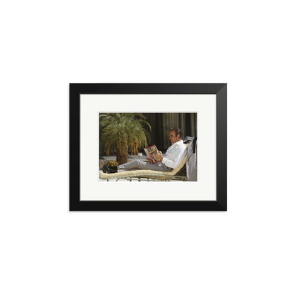 Sean Connery Lounging Framed Print Black Small