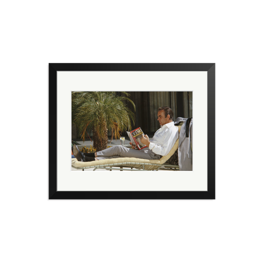 Sean Connery Lounging Framed Print Black Medium