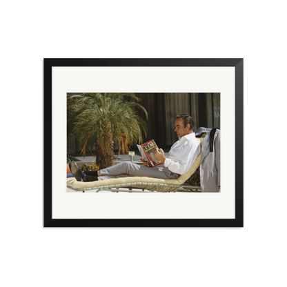 Sean Connery Lounging Framed Print Black Large