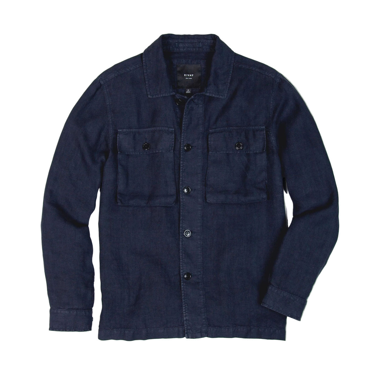 Rivay Linen Correspondent Jacket in Dark Navy Dark Navy