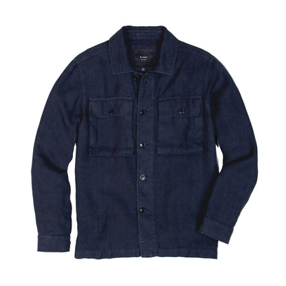 Rivay Linen Correspondent Jacket in Dark Navy Dark Navy