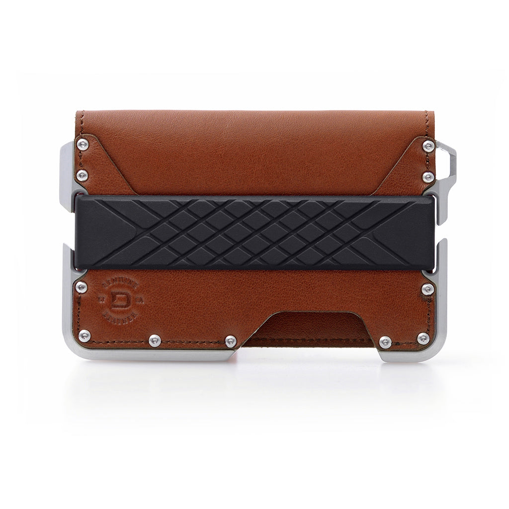 Dango D01 Dapper Bifold Wallet Whiskey Brown Satin Silver