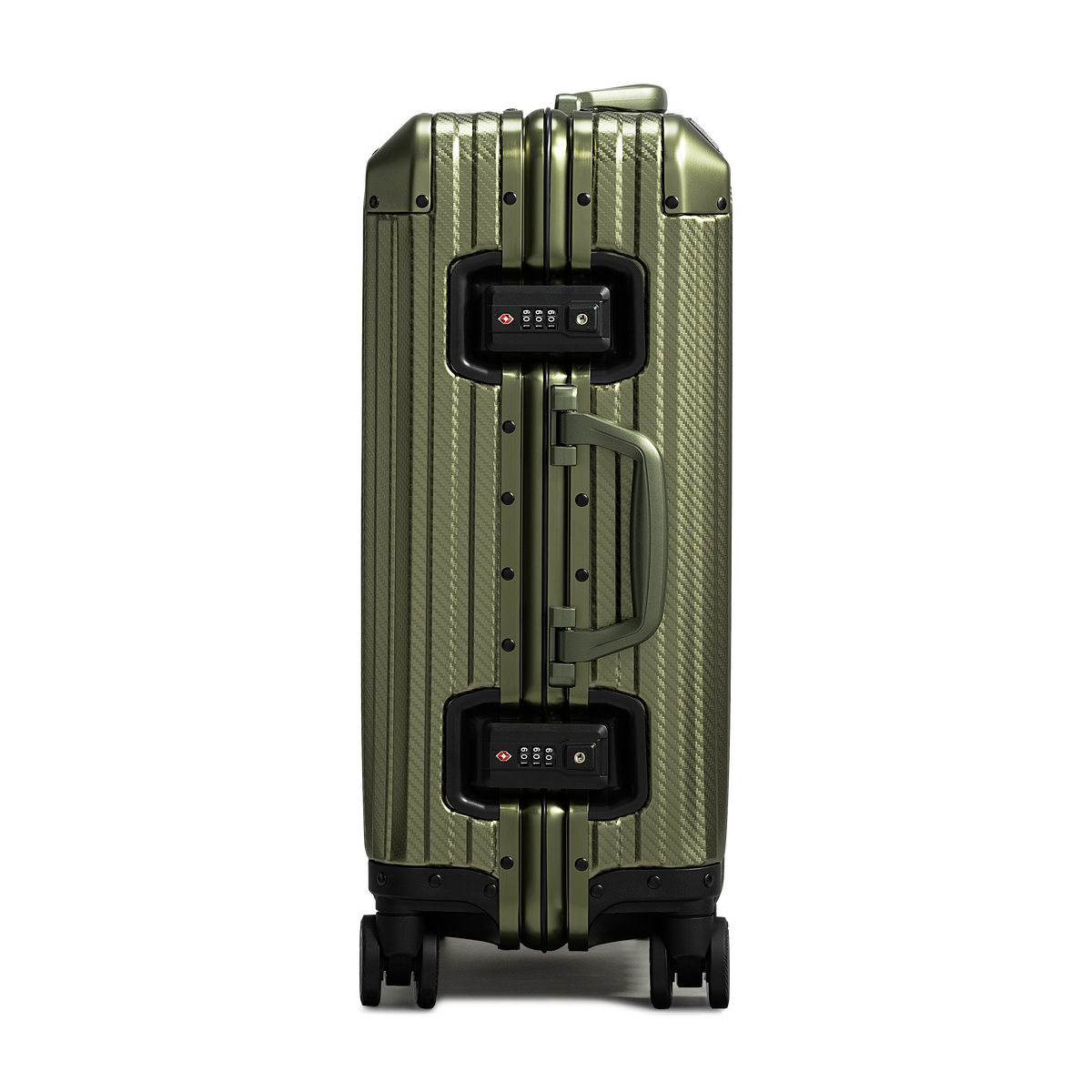 TREVA Aluminum Army Green Suitcase