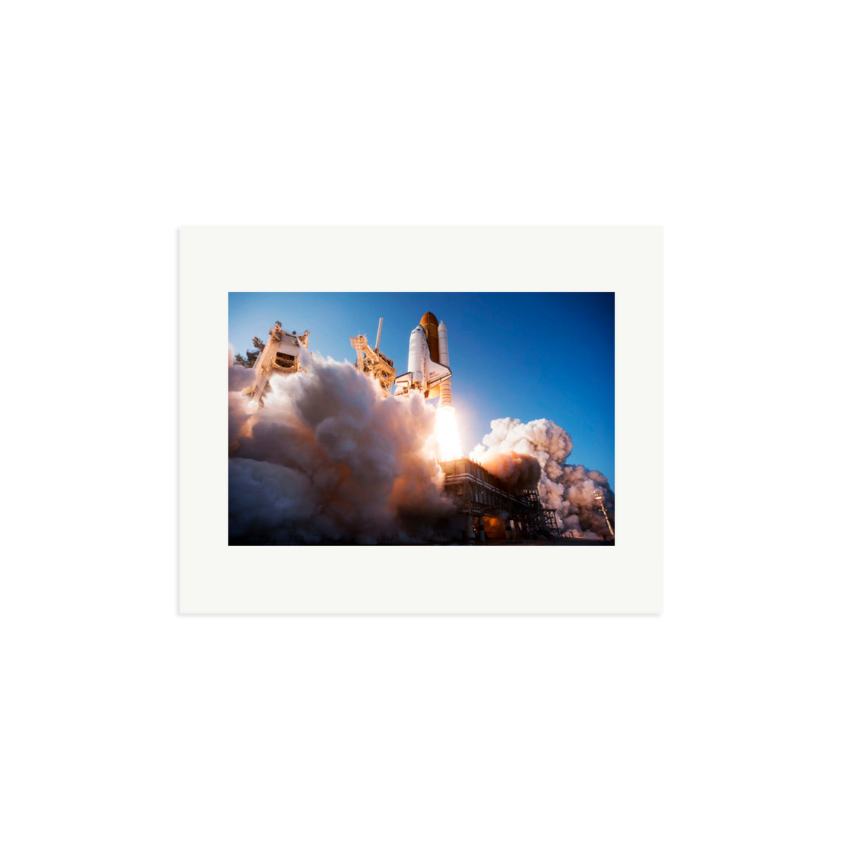 Space Shuttle Discovery Liftoff Framed Print Print Only Medium