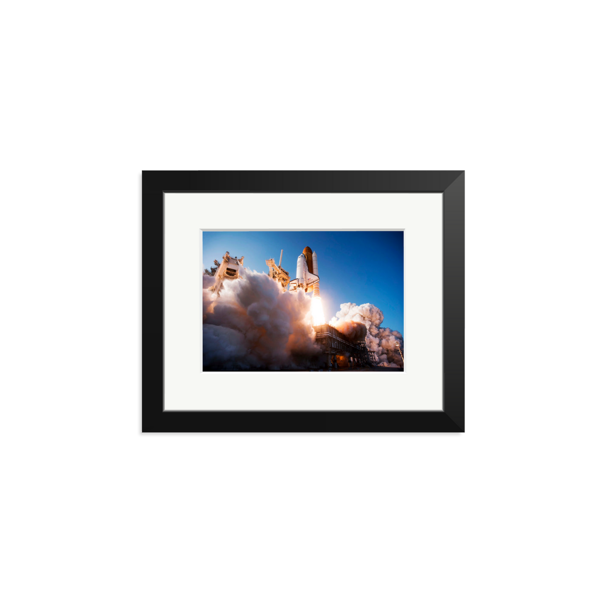 Space Shuttle Discovery Liftoff Framed Print Black Small