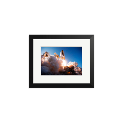 Space Shuttle Discovery Liftoff Framed Print Black Small