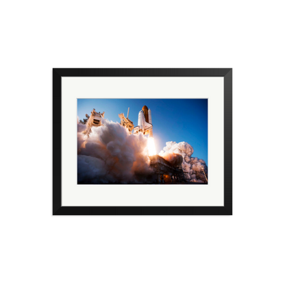 Space Shuttle Discovery Liftoff Framed Print Black Medium