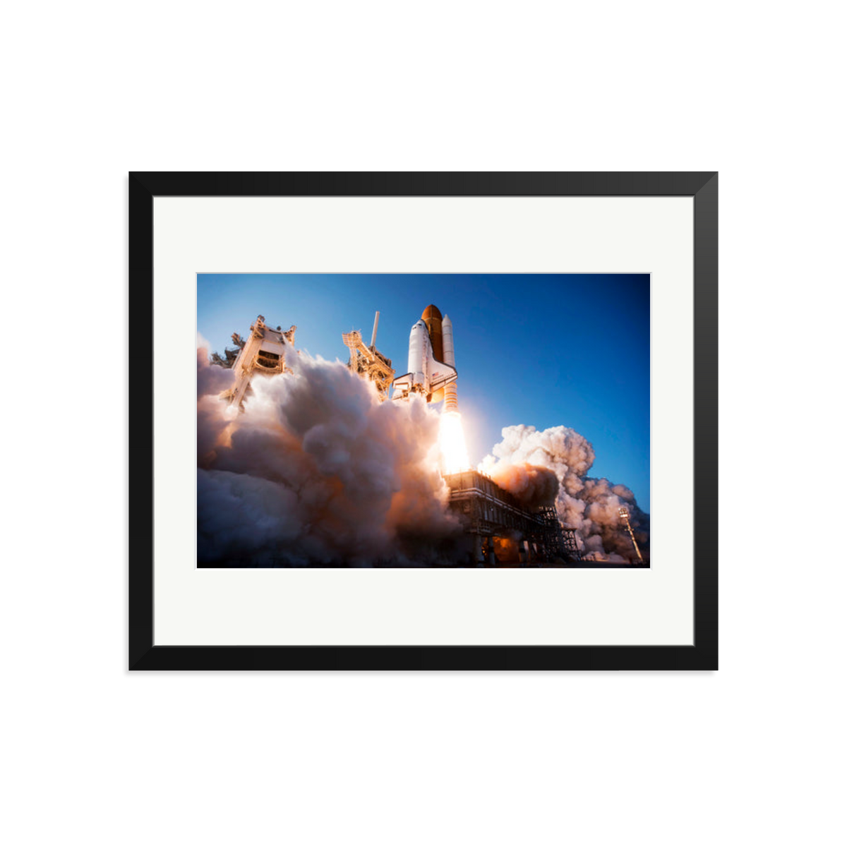 Space Shuttle Discovery Liftoff Framed Print Black Large