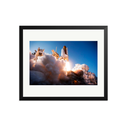 Space Shuttle Discovery Liftoff Framed Print Black Large