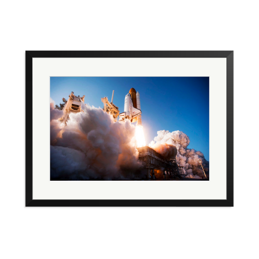 Space Shuttle Discovery Liftoff Framed Print Black XL