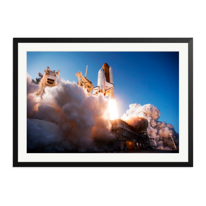 Space Shuttle Discovery Liftoff Framed Print Black XXL
