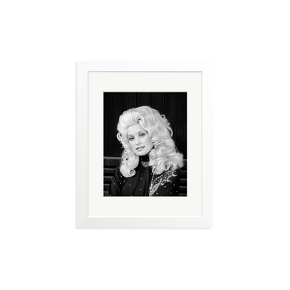 Dolly Parton in London Framed Print White Small
