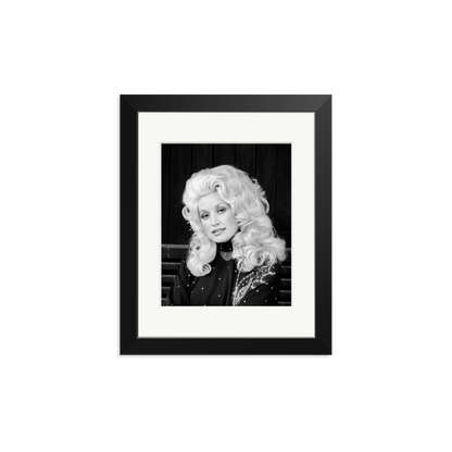 Dolly Parton in London Framed Print Black Small