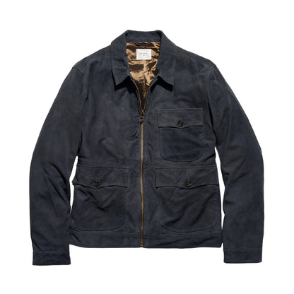 Billy Reid Suede Dutton Jacket Washed Navy