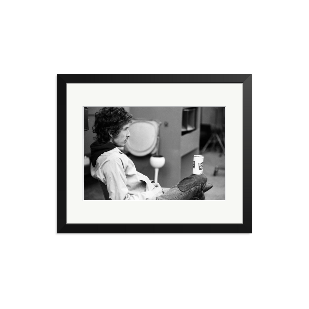 Bob Dylan At Atlantic Studios Framed Print Black Medium