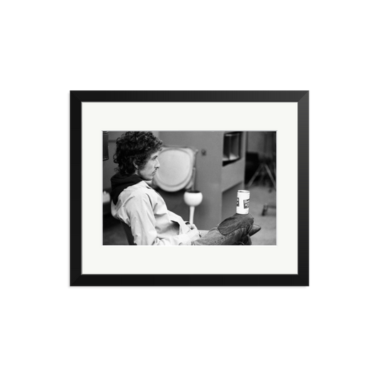 Bob Dylan At Atlantic Studios Framed Print Black Medium